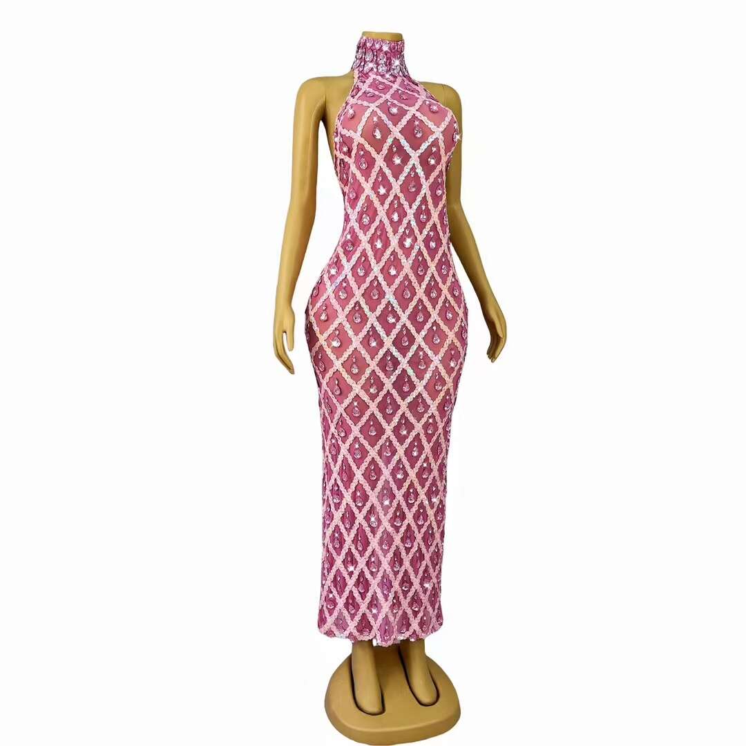 CELESINYI Diduanshaokaojia Crystal Pink Diamond Gown
