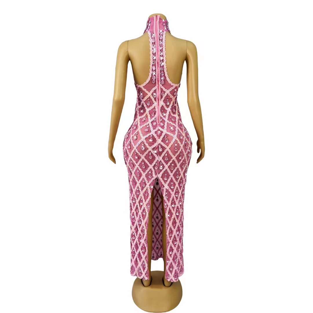 CELESINYI Diduanshaokaojia Crystal Pink Diamond Gown
