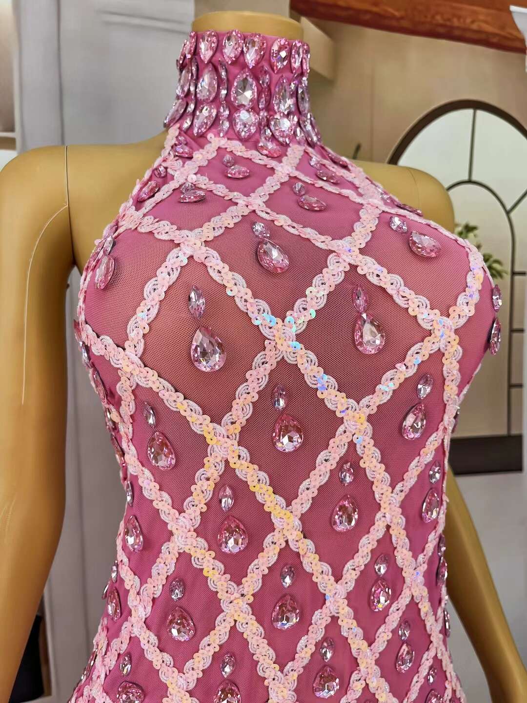CELESINYI Diduanshaokaojia Crystal Pink Diamond Gown