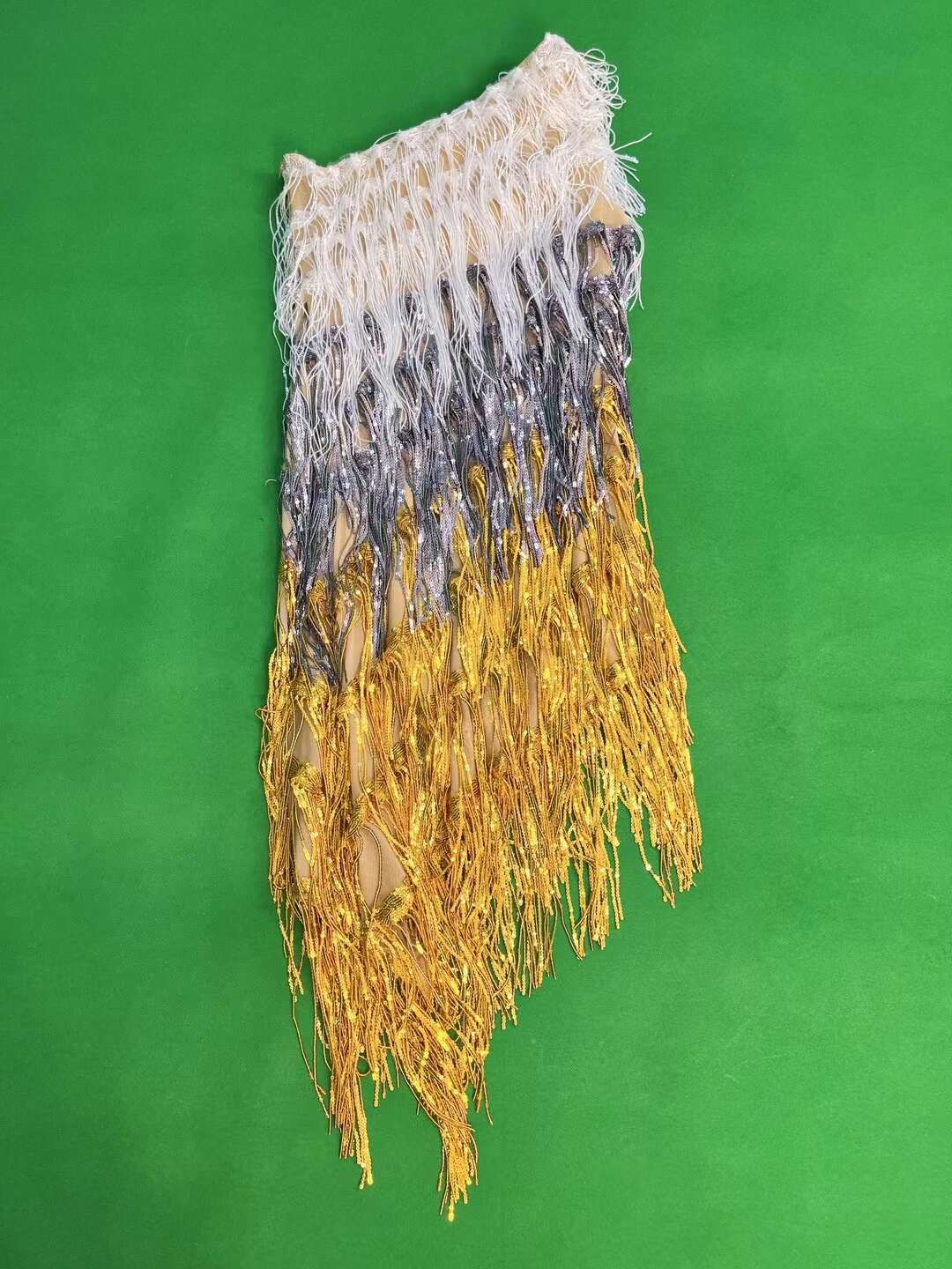 CELESINYI Sanseliusu Crystal Tri Color Fringe Mini Dress