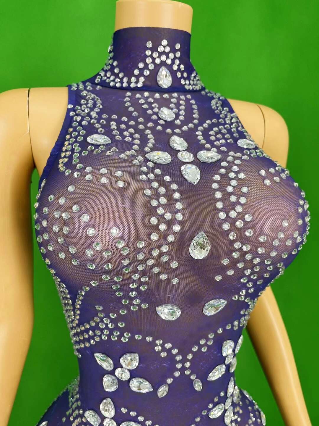 CELESINYI Huaxin Crystal Paisley Bodysuit