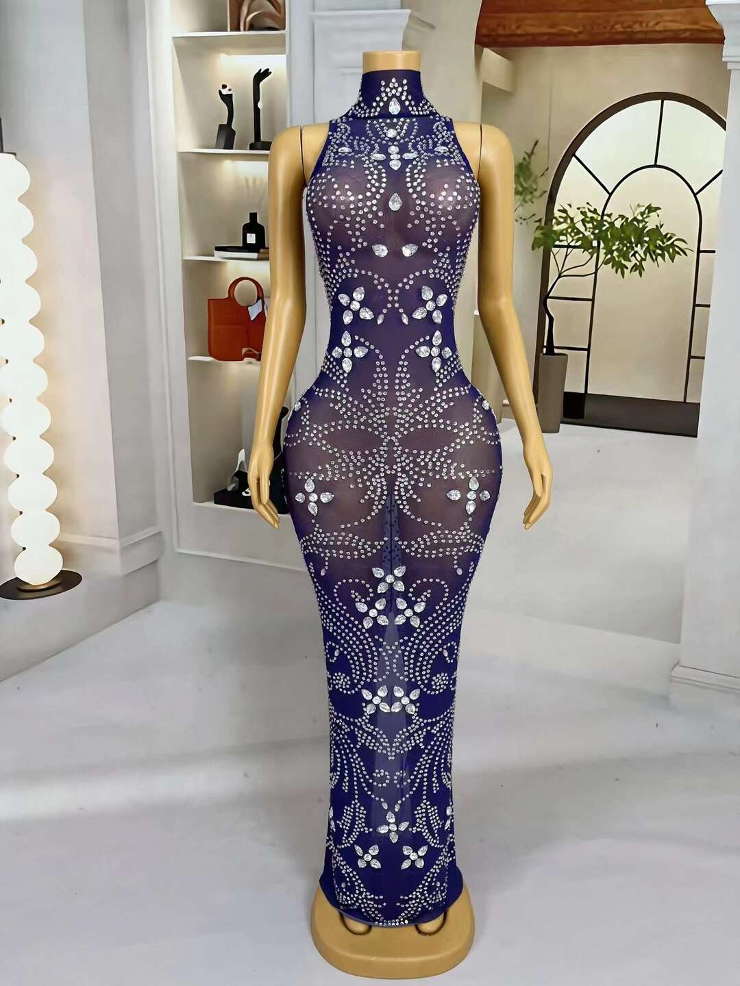 CELESINYI Huaxin Crystal Paisley Bodysuit