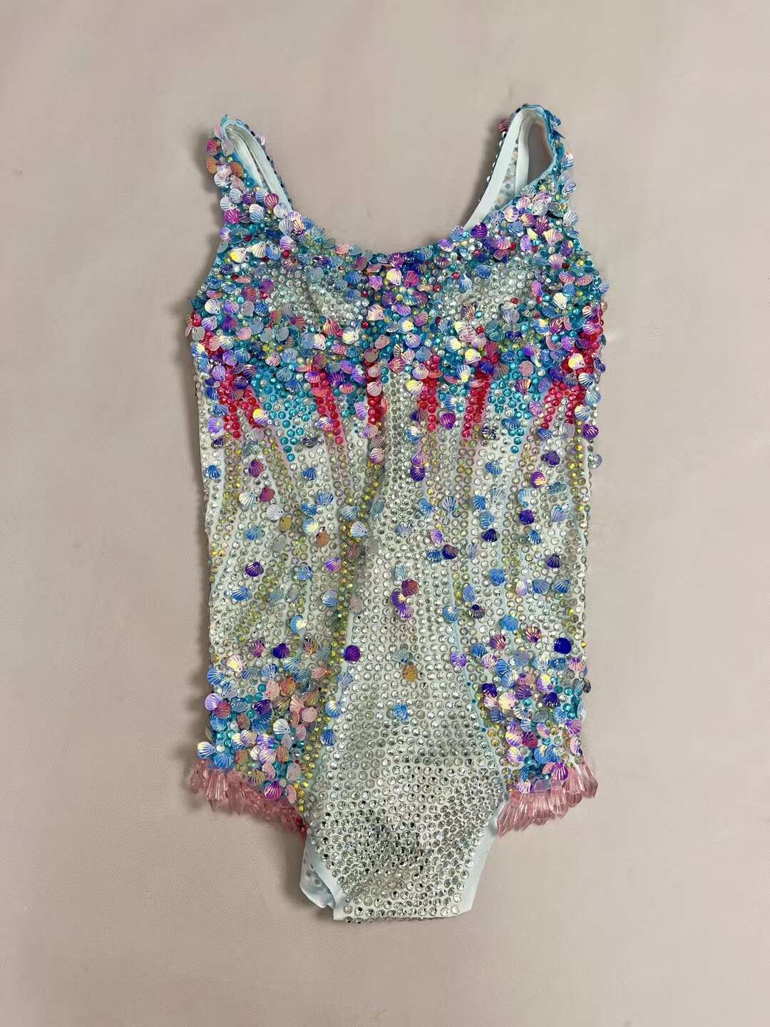 CELESINYI Lanmeimei Crystal Blue Scallop Bodysuit