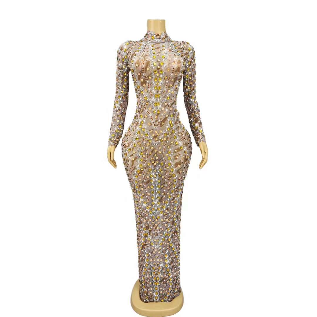 CELESINYI Xuehuawen Crystal Snowflake Bodysuit