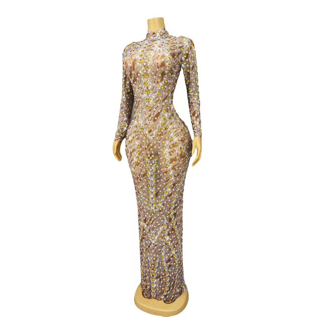 CELESINYI Xuehuawen Crystal Snowflake Bodysuit
