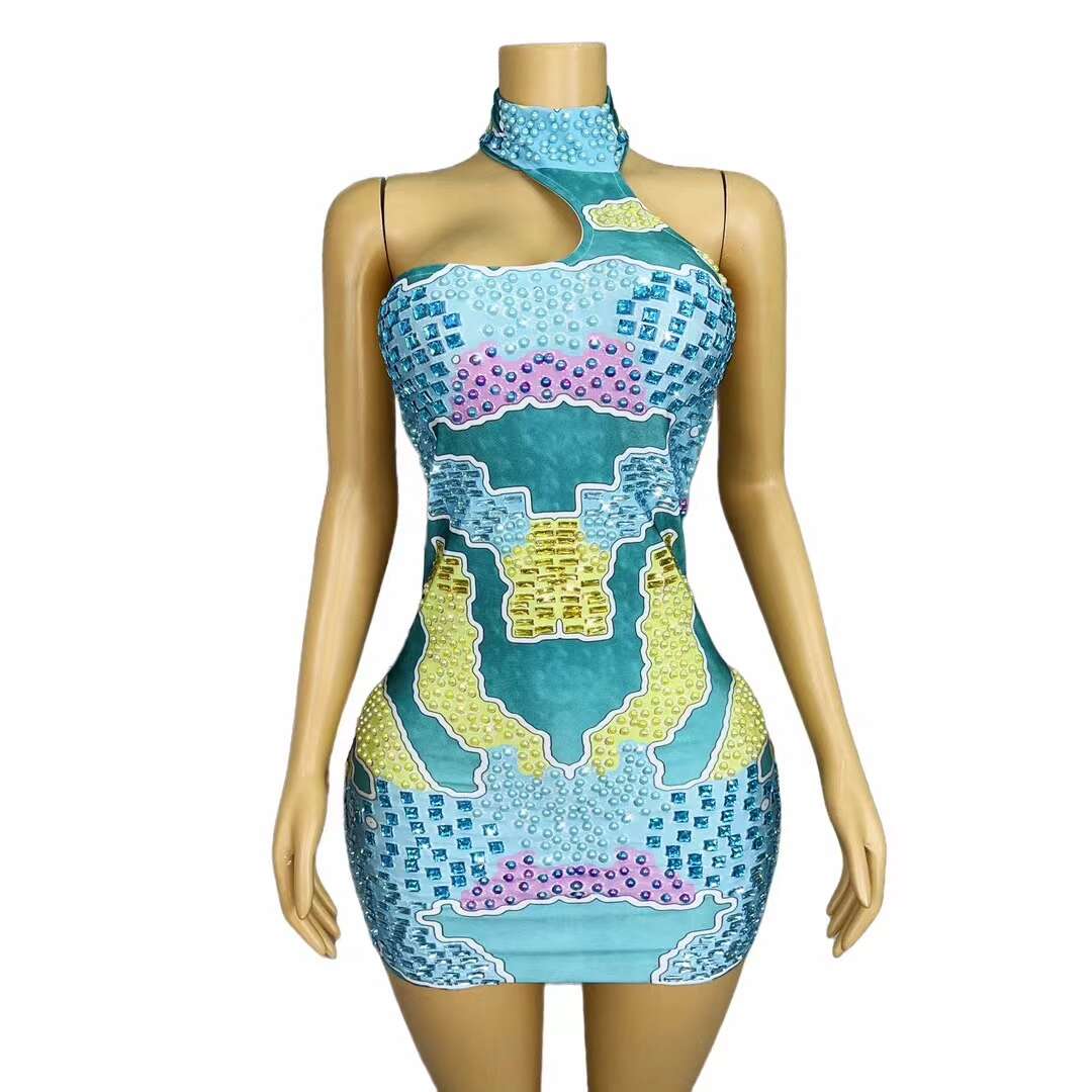 CELESINYI Ditu Crystal Map Mosaic Bodysuit