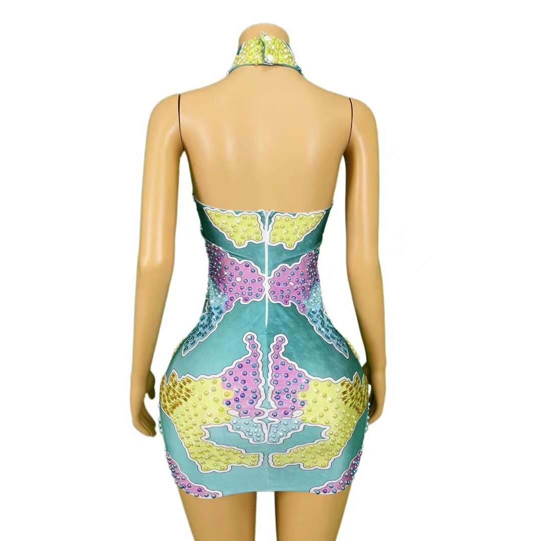 CELESINYI Ditu Crystal Map Mosaic Bodysuit