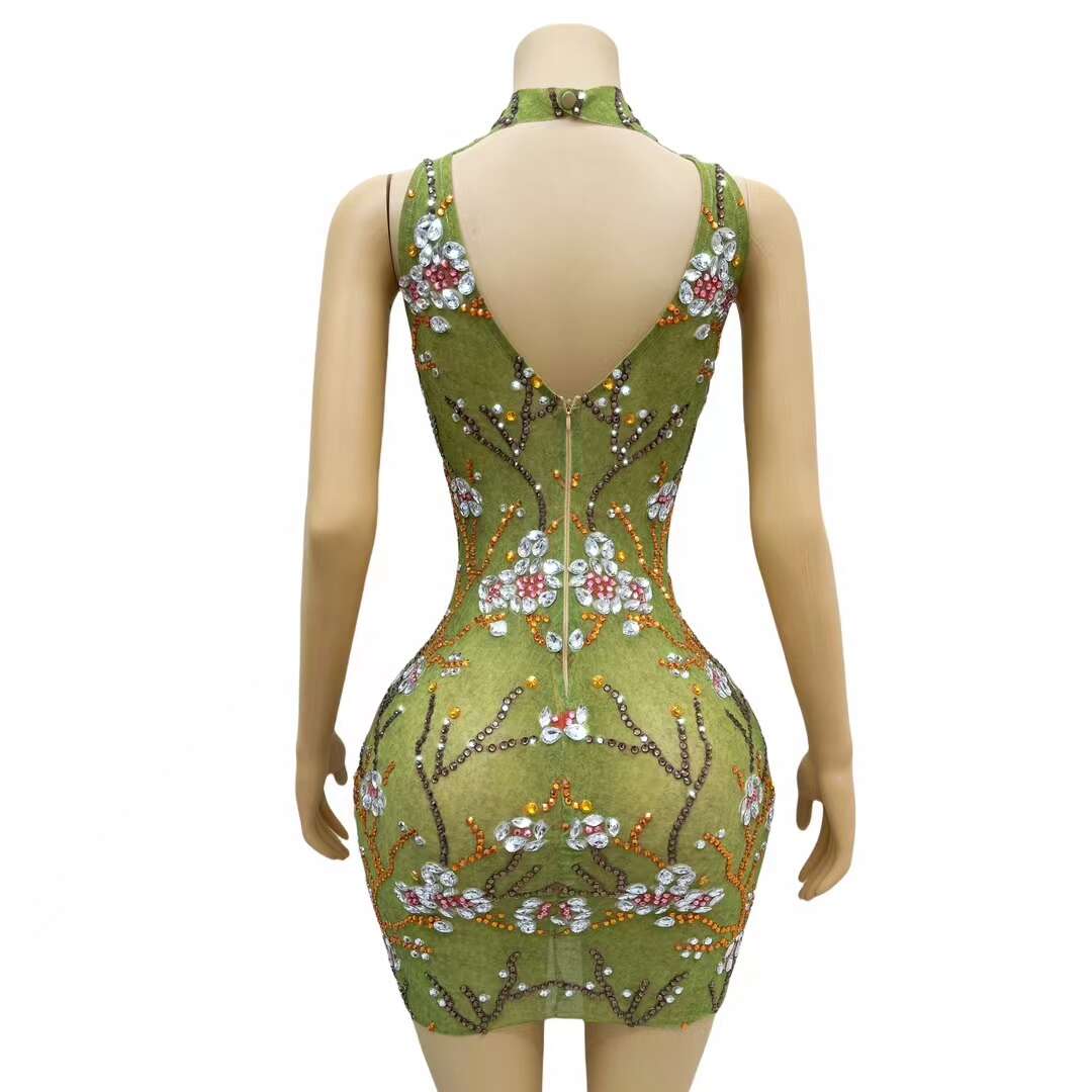 CELESINYI Chunhuaqiushi Crystal Bronze Vine Gown