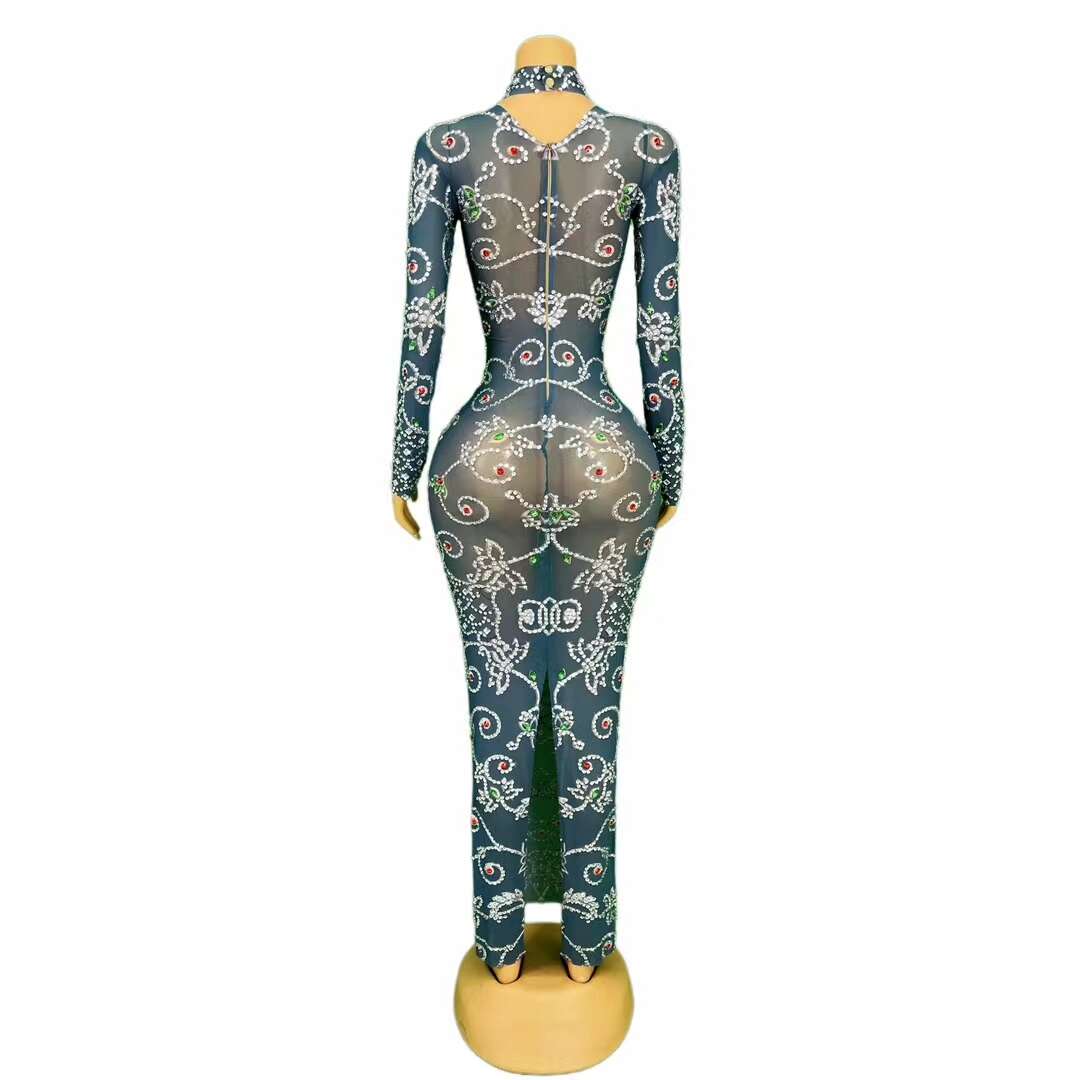 CELESINYI Hualian Crystal Deep Teal Gown