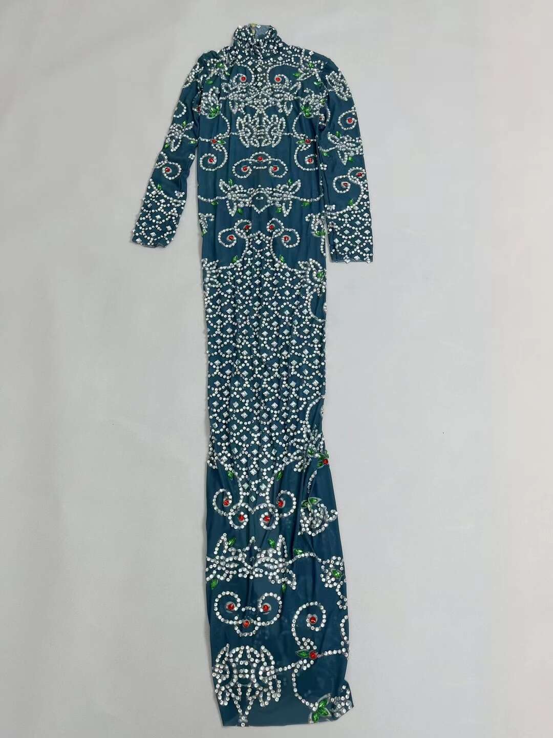 CELESINYI Hualian Crystal Deep Teal Gown