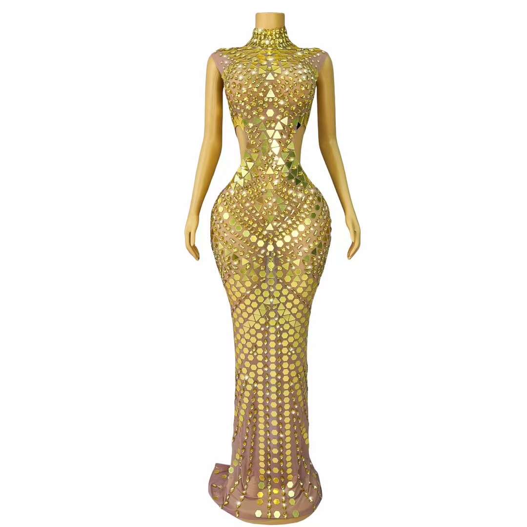 CELESINYI Loukongxing Crystal Gold Gown