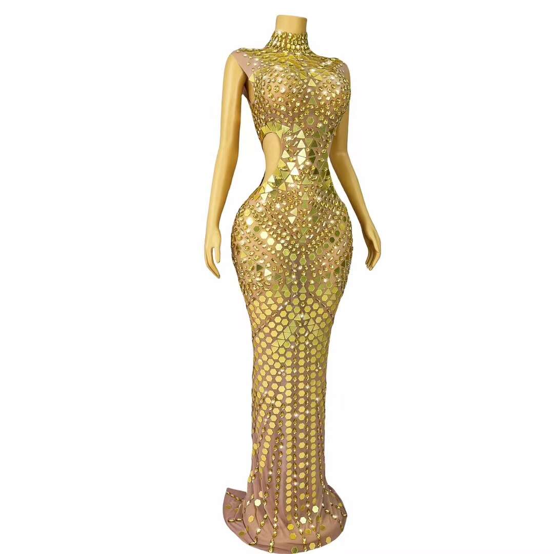 CELESINYI Loukongxing Crystal Gold Gown