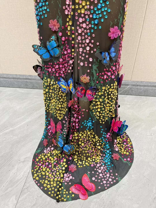 CELESINYI Zhuidie Crystal Butterfly Gown