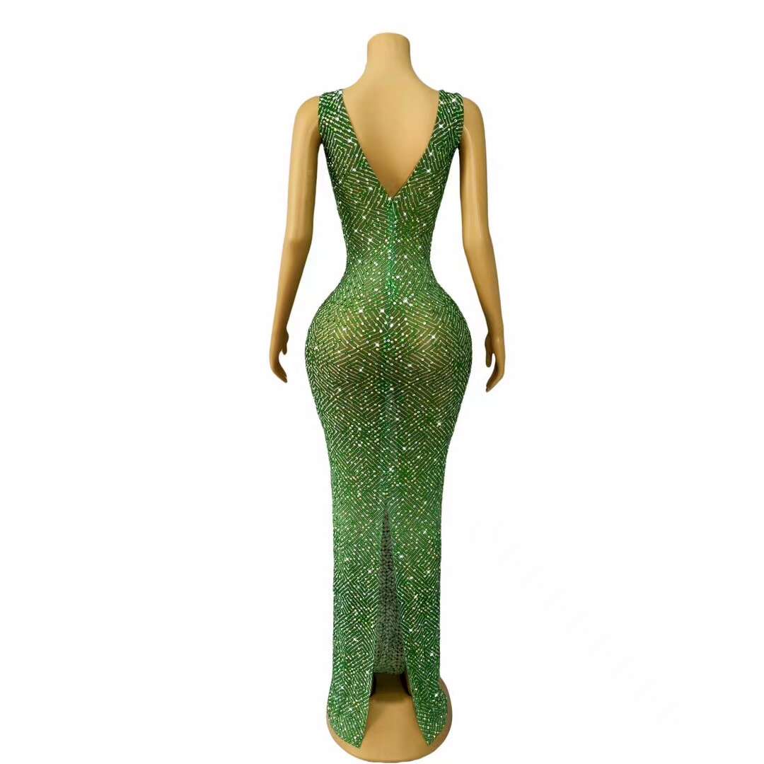 CELESINYI Heshibi Crystal Green Jade Gown