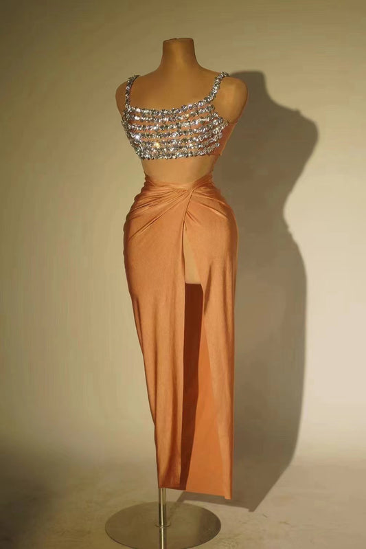 CELESINYI Beixin Crystal Skin Vest Gown Set