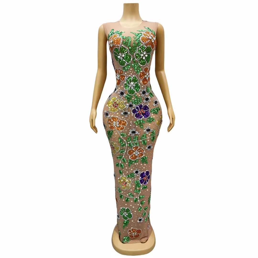 CELESINYI Qianhua Crystal Flower Gown