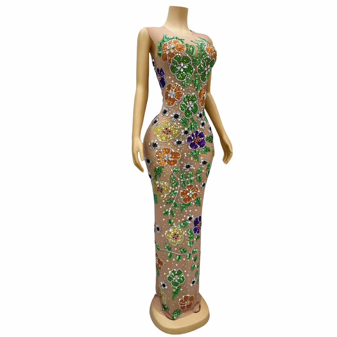CELESINYI Qianhua Crystal Flower Gown
