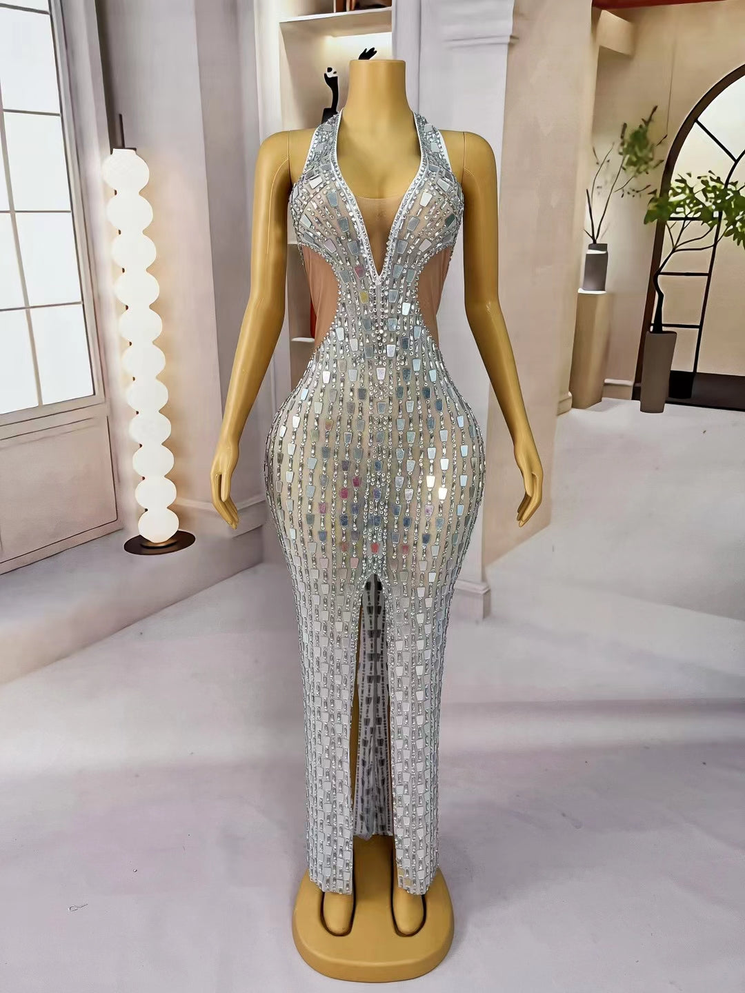 CELESINYI Shanguang Crystal Mirror Bodysuit