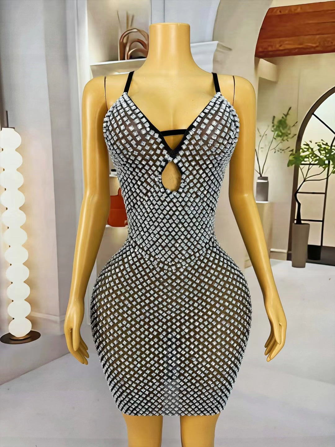 CELESINYI Fengwomei Crystal Honeycomb Bodysuit