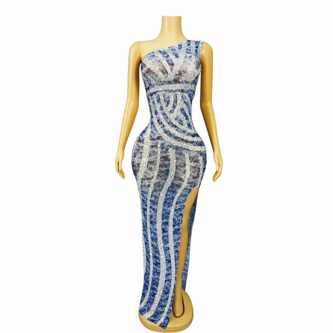 CELESINYI Lanjingkuang Crystal Marble Gown