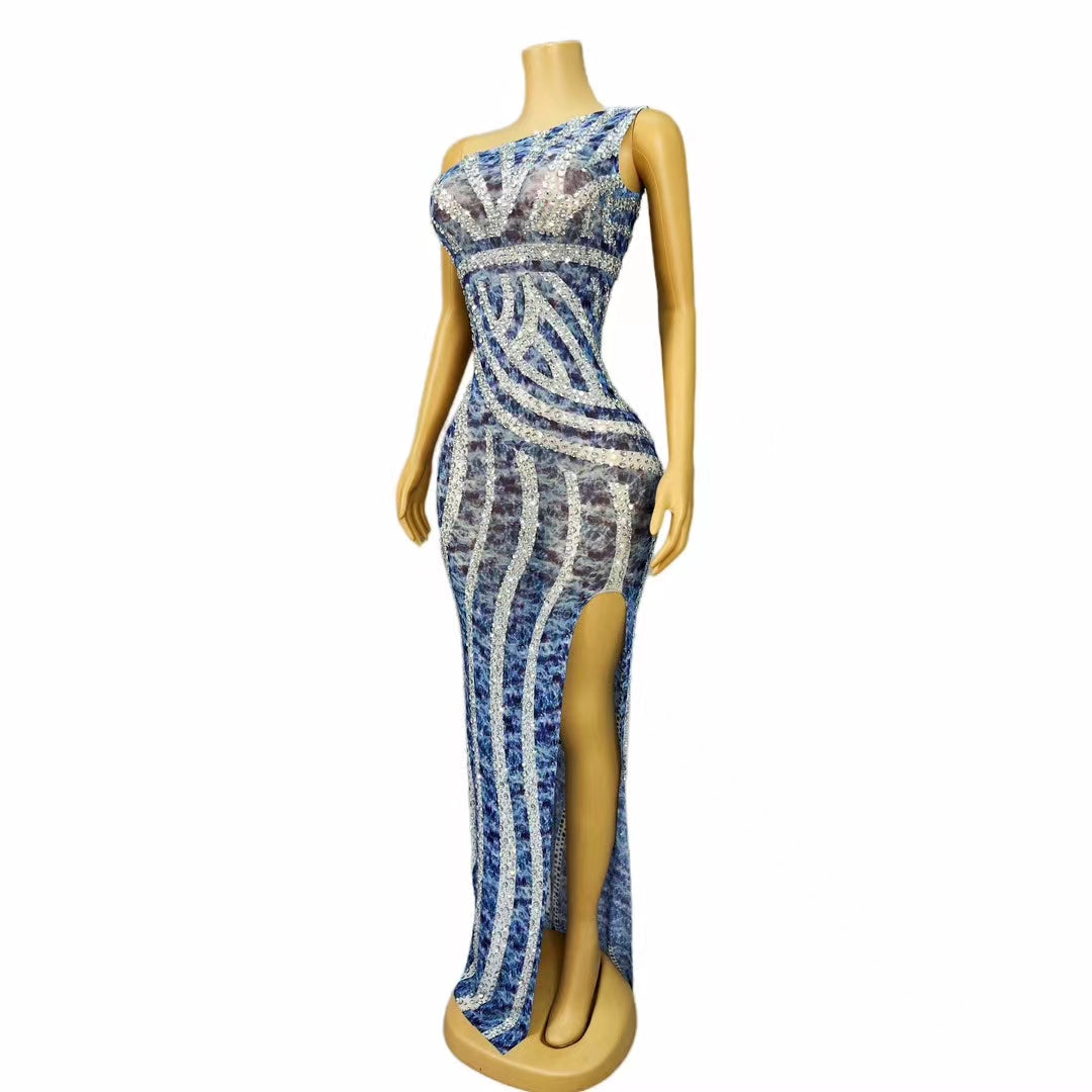 CELESINYI Lanjingkuang Crystal Marble Gown