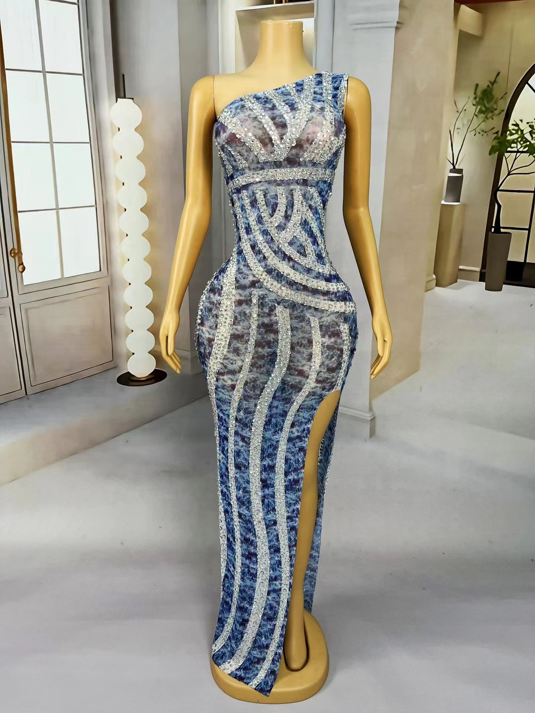 CELESINYI Lanjingkuang Crystal Marble Gown