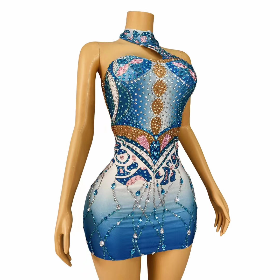 CELESINYI Chuxiahupan Crystal Floral Gown