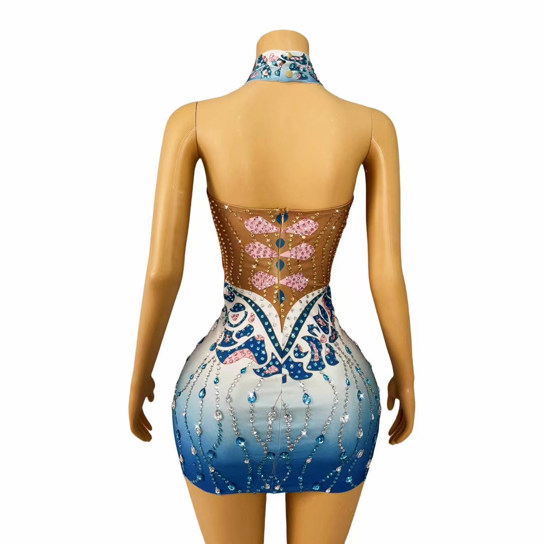 CELESINYI Chuxiahupan Crystal Floral Gown