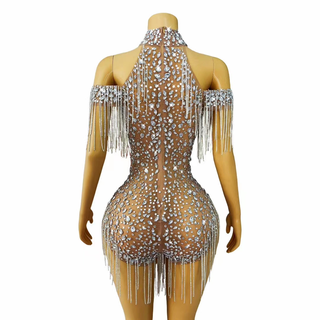 CELESINYI Hezhuluochen Crystal Waterfall Bodysuit