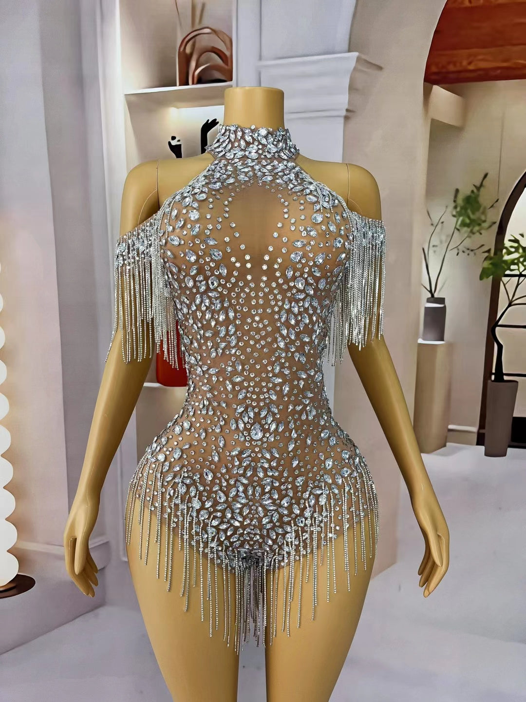 CELESINYI Hezhuluochen Crystal Waterfall Bodysuit