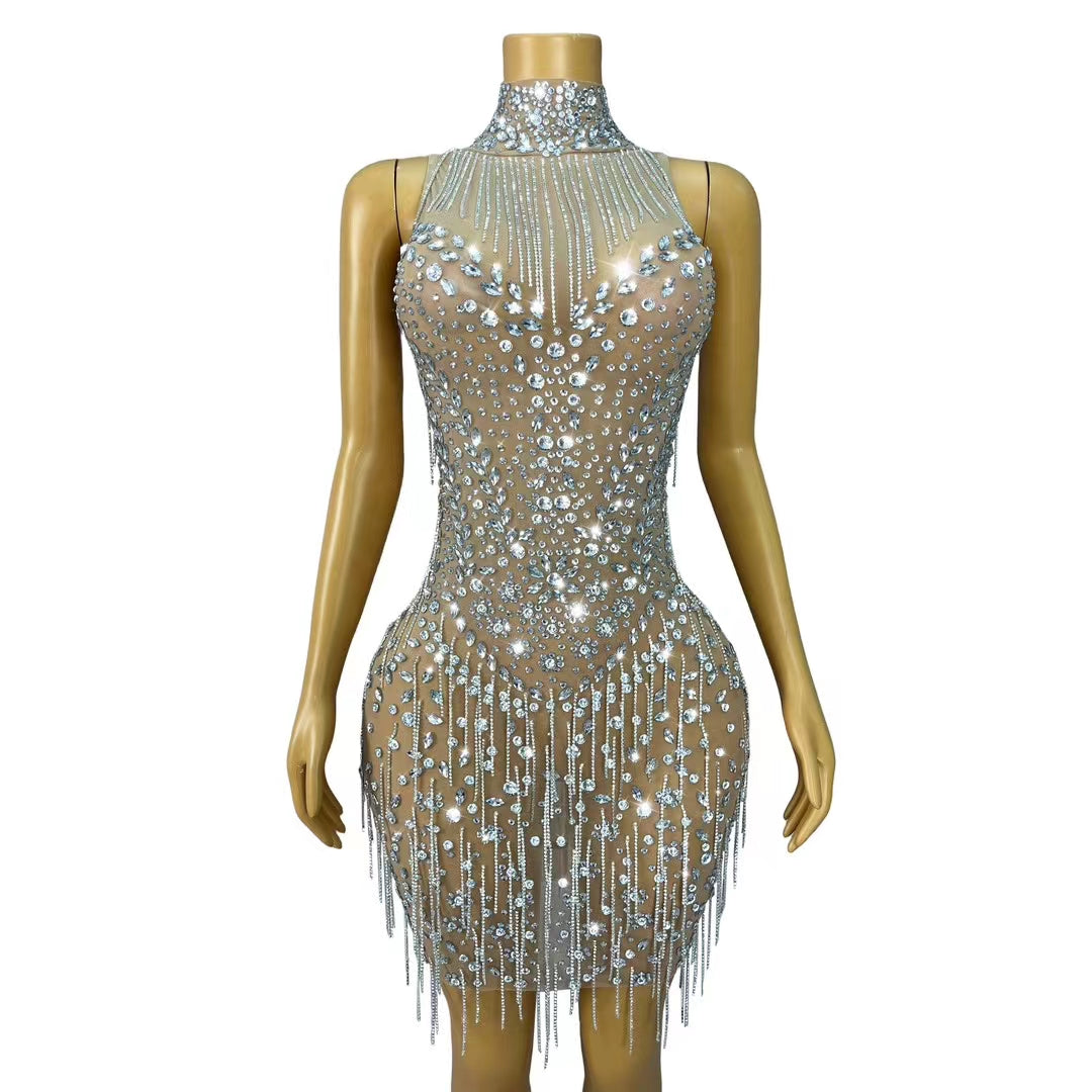 CELESINYI Qiushuang Crystal Petal Bodysuit