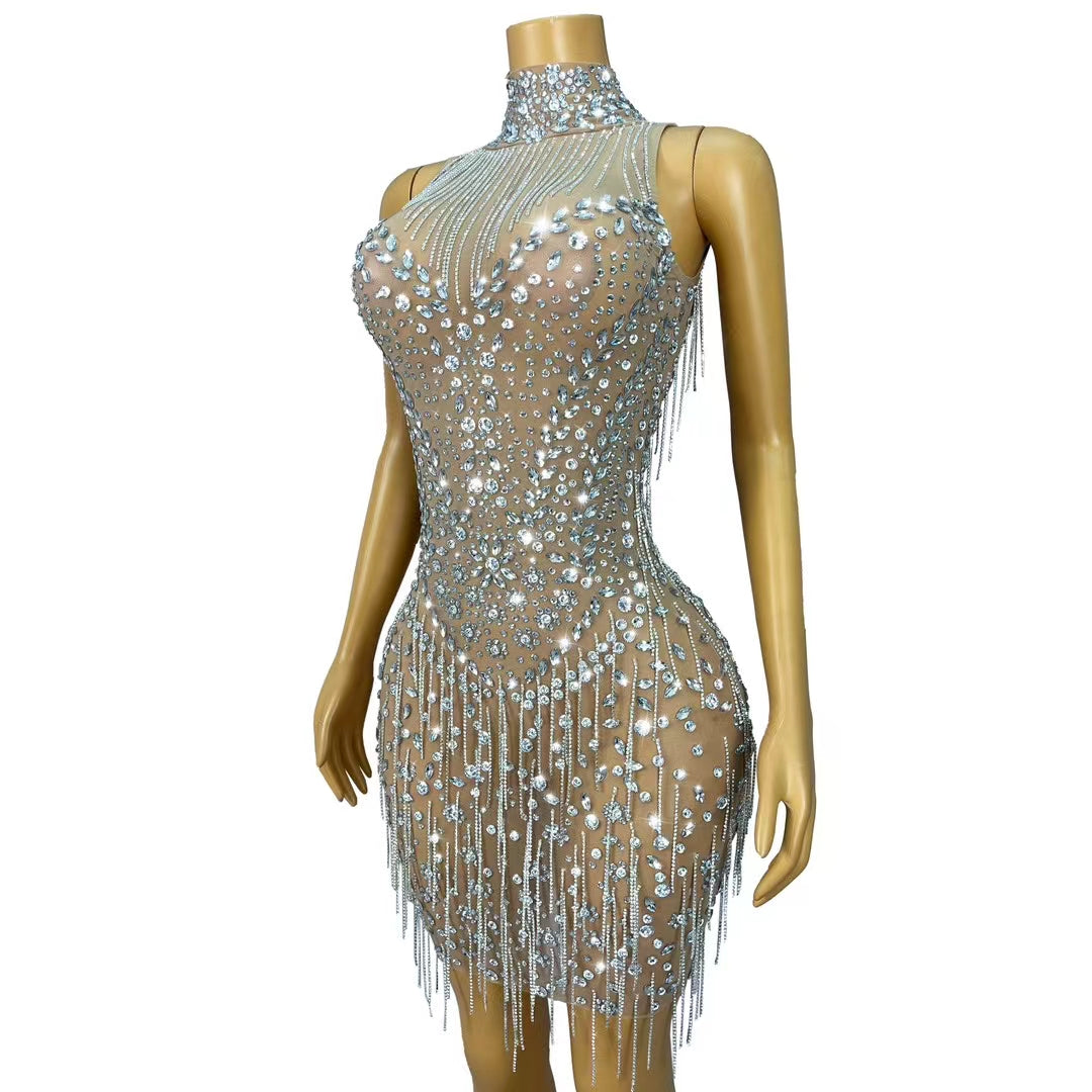 CELESINYI Qiushuang Crystal Petal Bodysuit