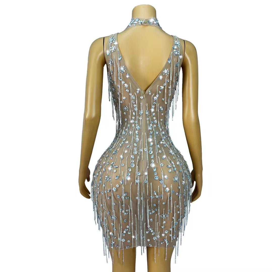 CELESINYI Qiushuang Crystal Petal Bodysuit
