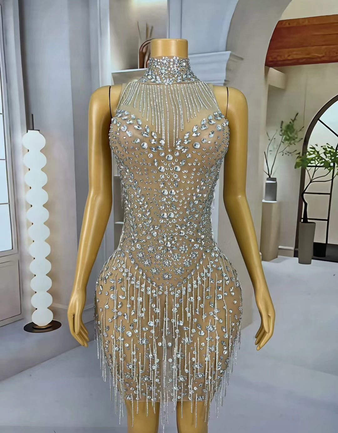 CELESINYI Qiushuang Crystal Petal Bodysuit