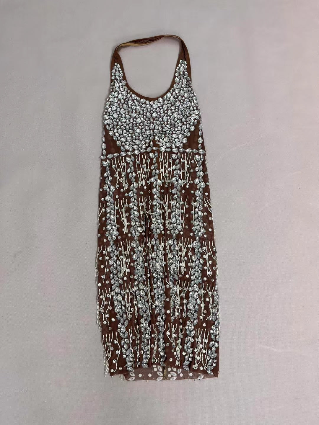 CELESINYI Wudong Crystal Fringe Bodysuit