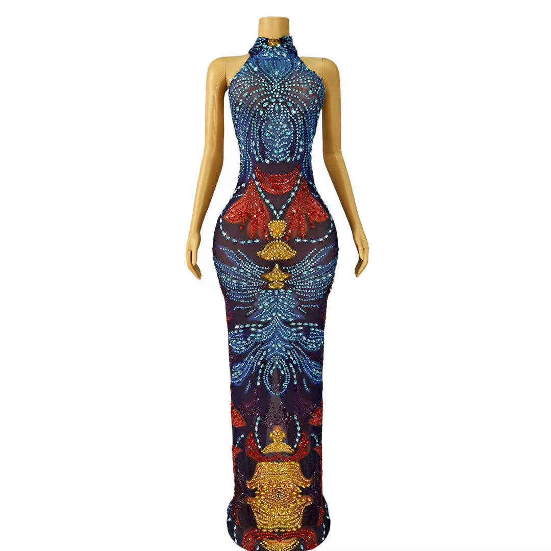 CELESINYI Sanchaji Crystal Trident Bodysuit