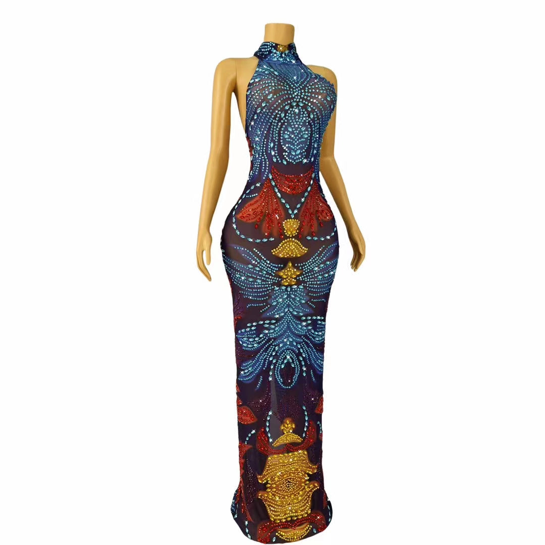 CELESINYI Sanchaji Crystal Trident Bodysuit