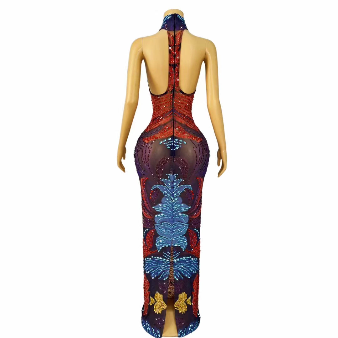 CELESINYI Sanchaji Crystal Trident Bodysuit