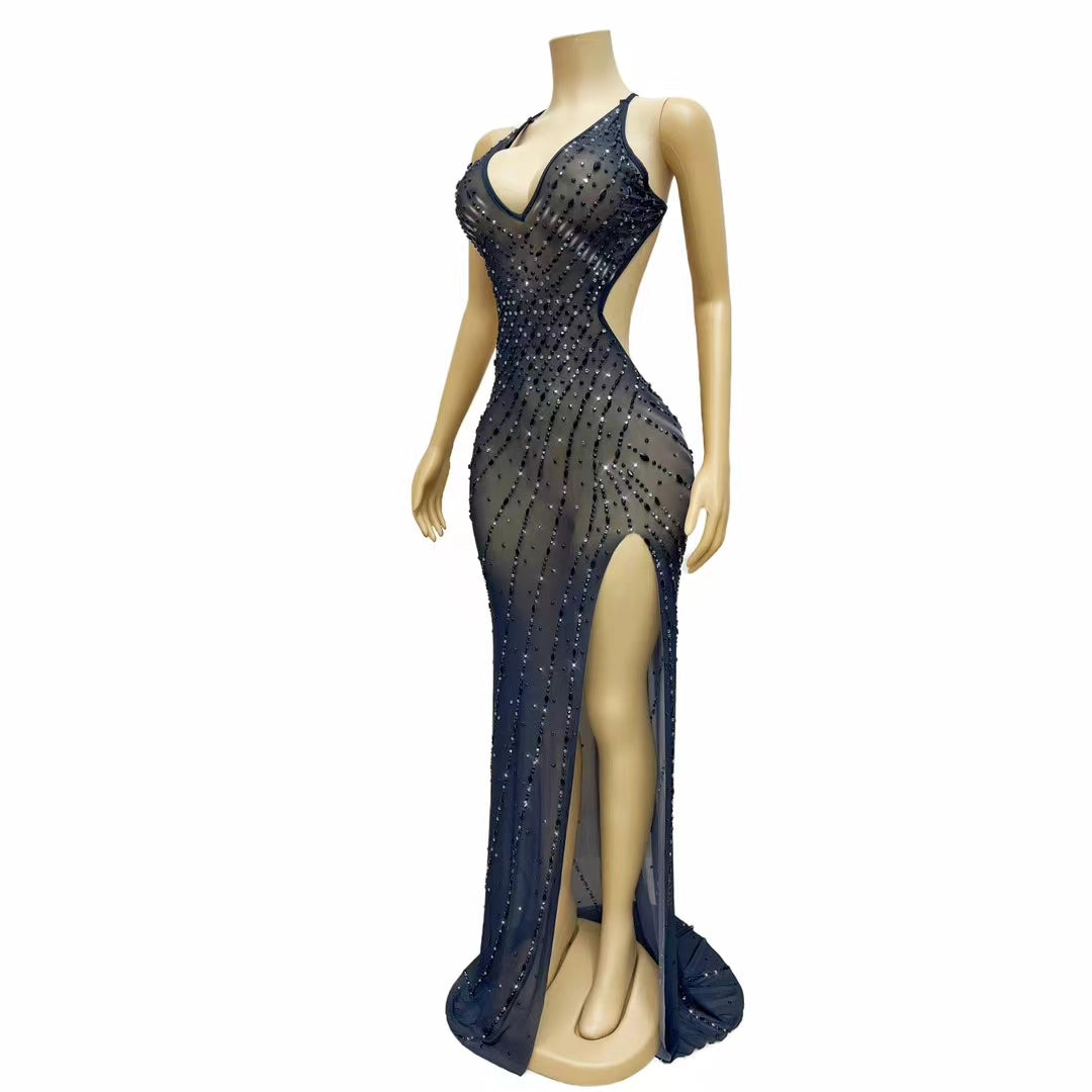 CELESINYI Papagan Crystal Vine Gown