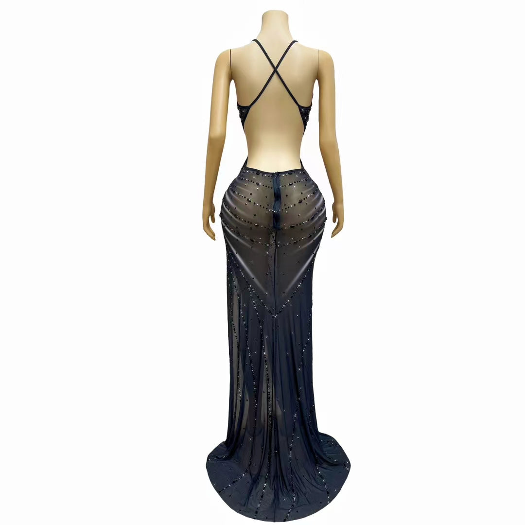 CELESINYI Papagan Crystal Vine Gown
