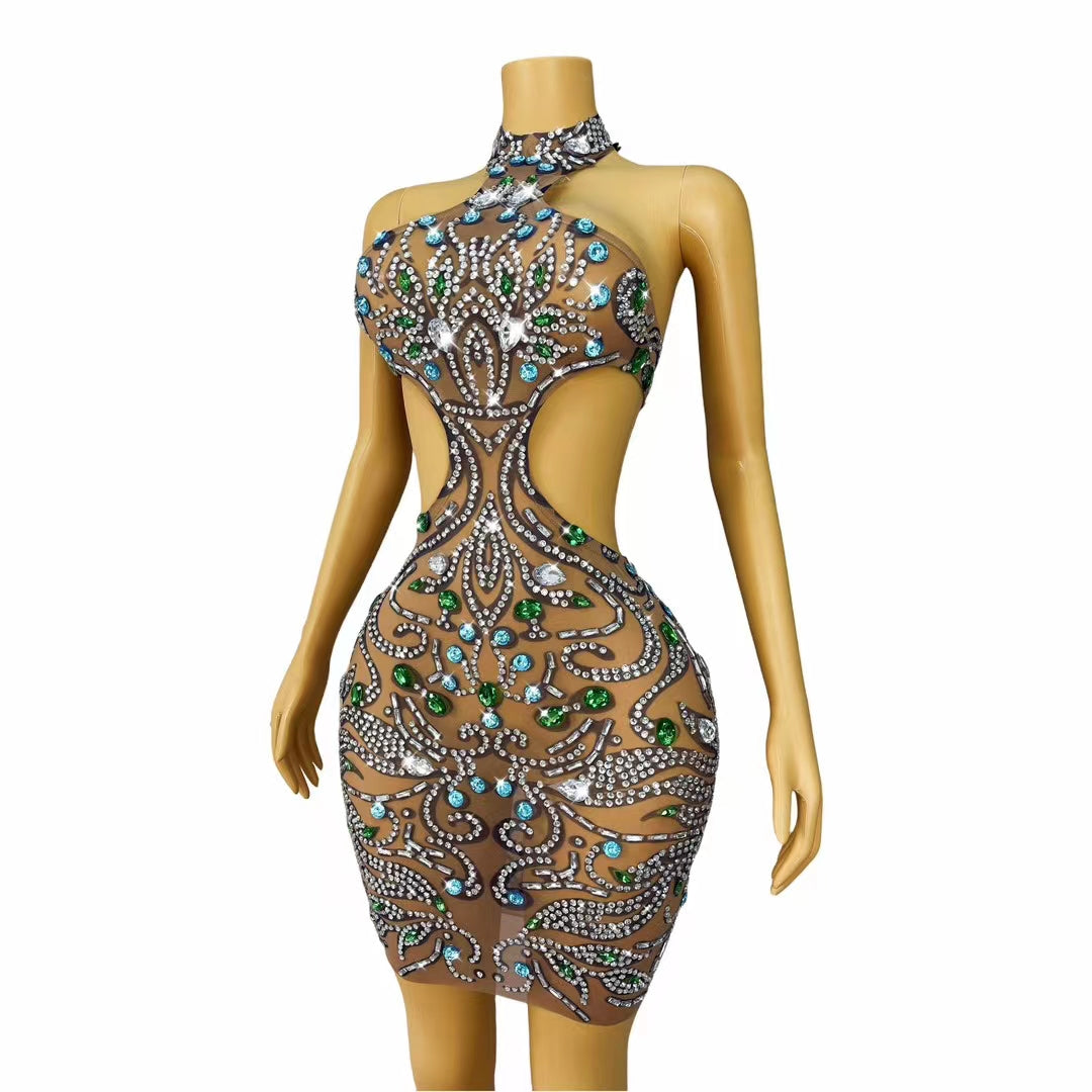 CELESINYI Lanlianye Crystal Lotus Bodysuit