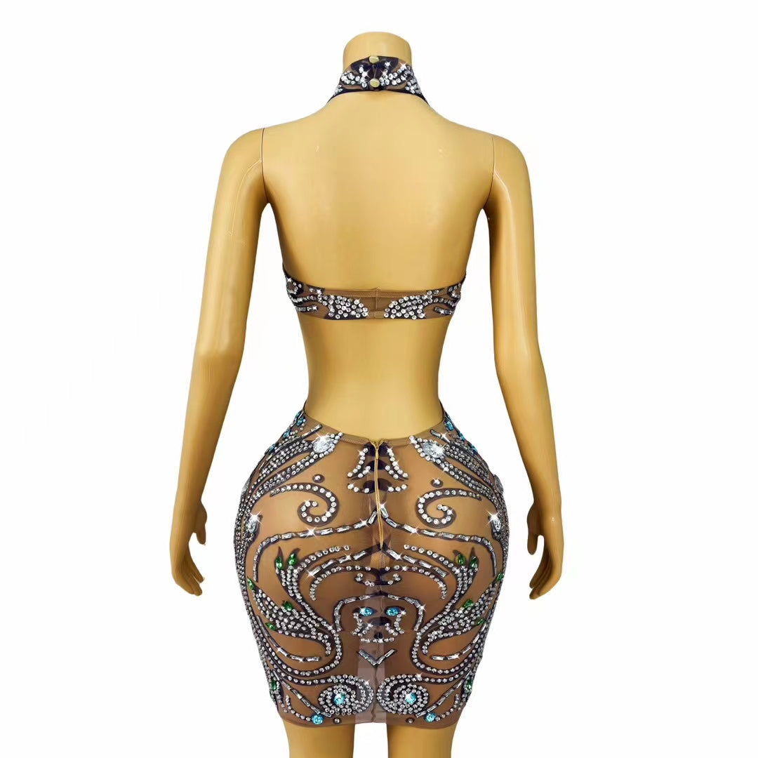 CELESINYI Lanlianye Crystal Lotus Bodysuit