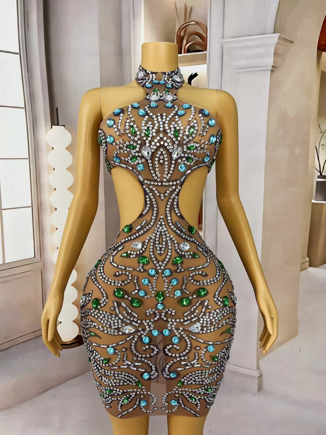 CELESINYI Lanlianye Crystal Lotus Bodysuit