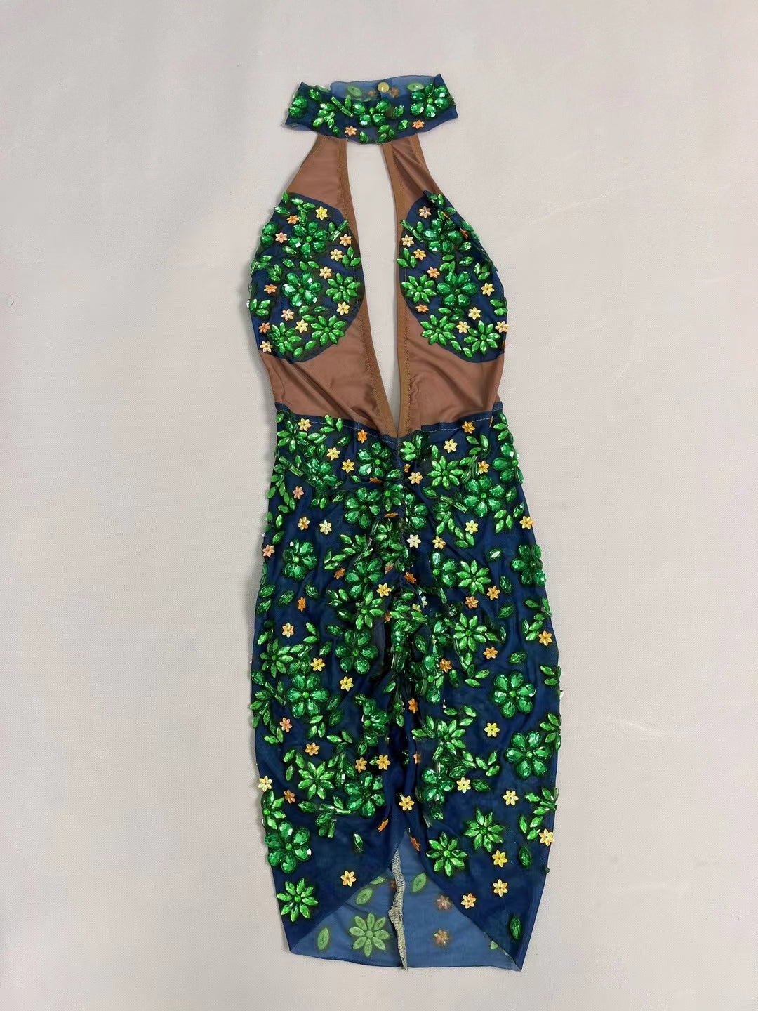 CELESINYI Qingchahua Crystal Emerald Gown