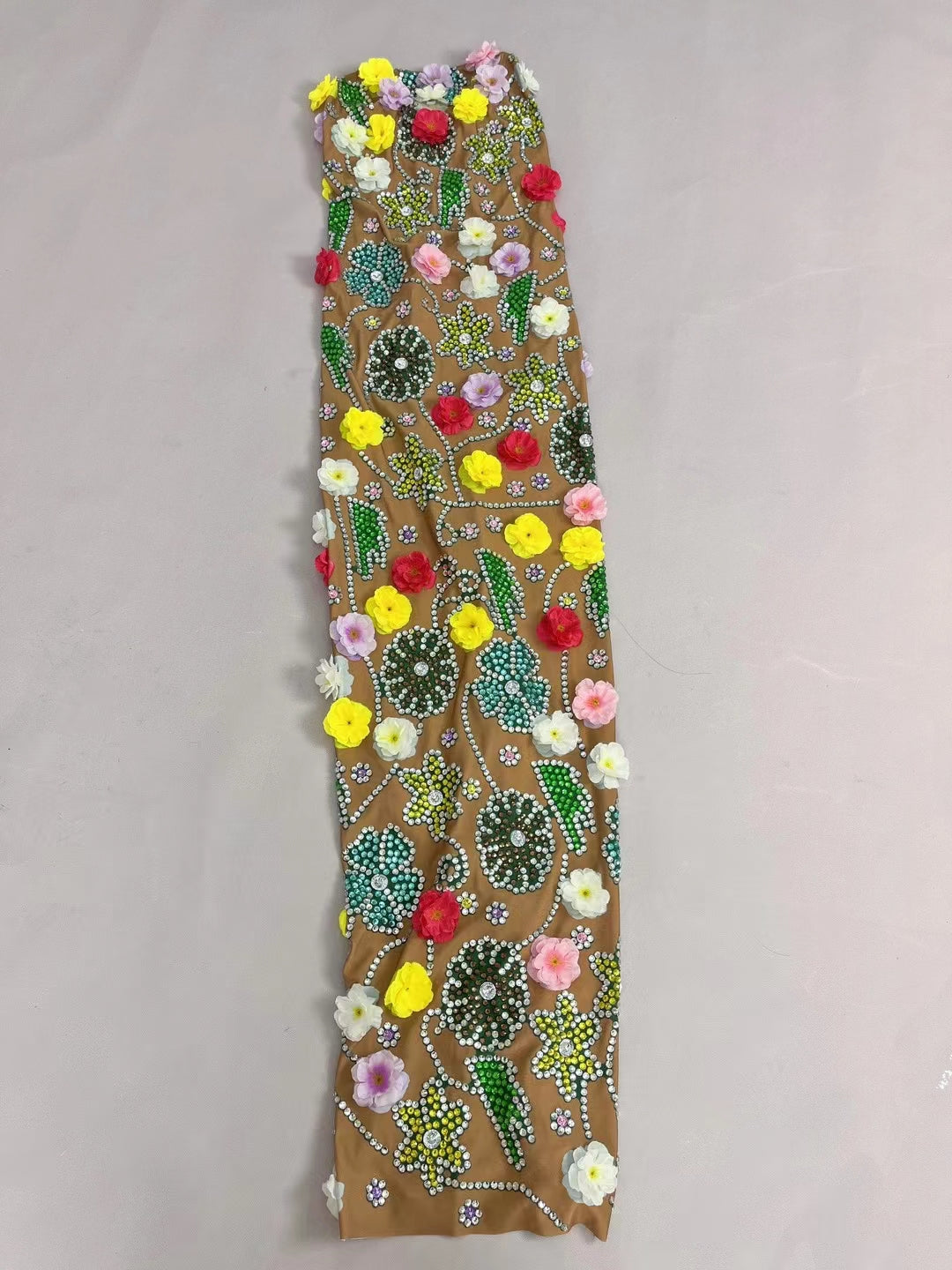 CELESINYI Huaqiangu Crystal 3D Flower Mermaid Gown