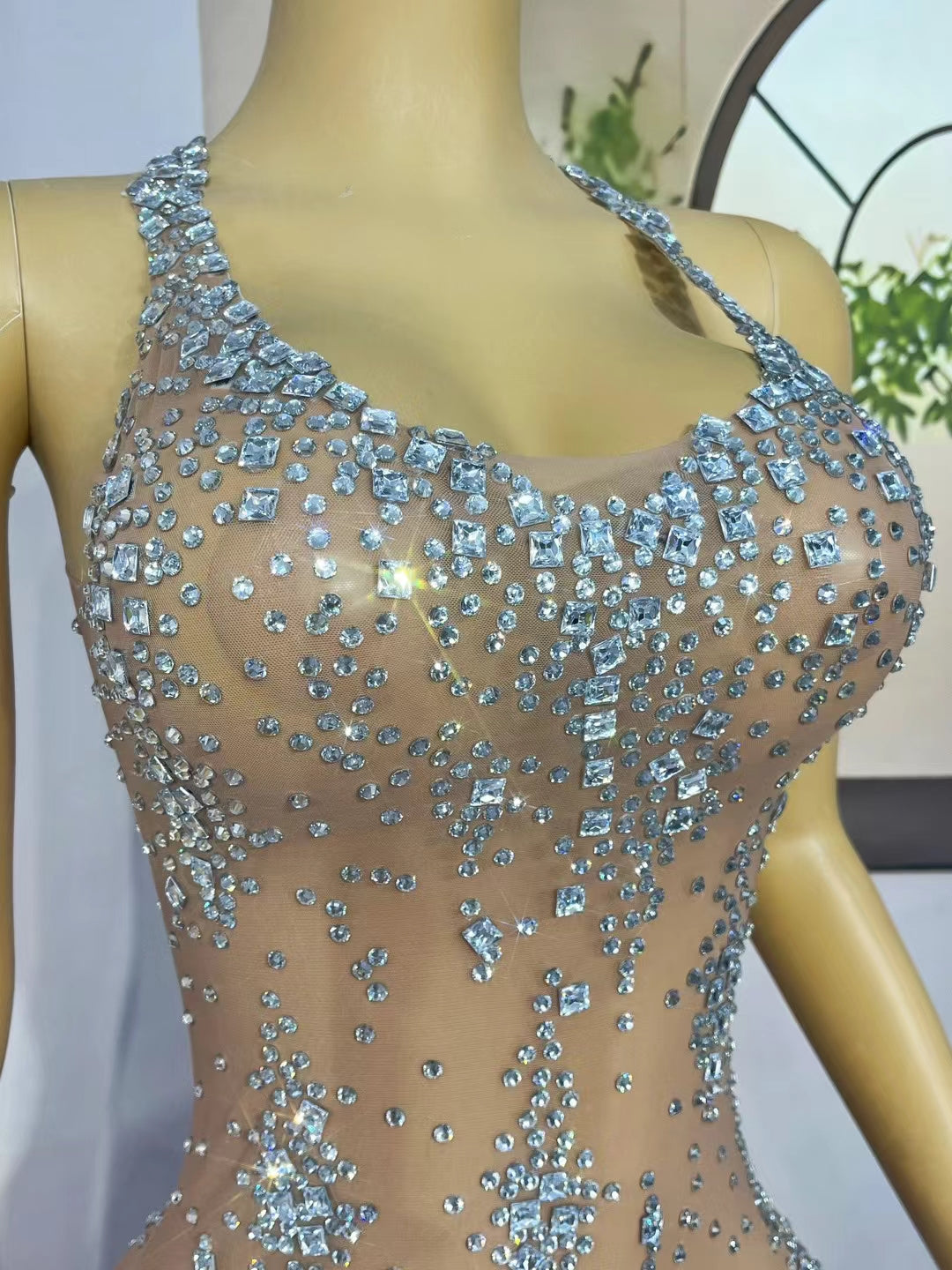 CELESINYI Xinghebulubei Crystal Full Stone Halter Jumpsuit