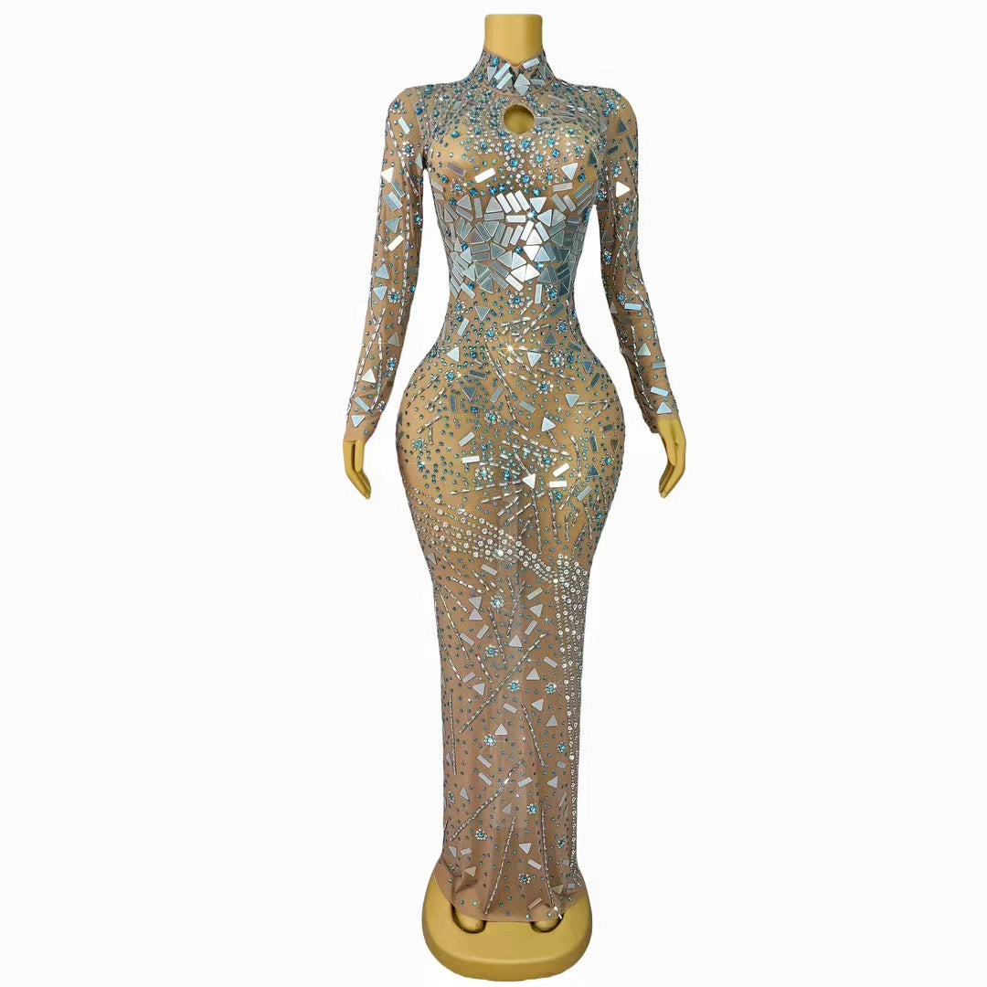 CELESINYI Wanhuatong Crystal Kaleidoscope Mirror Jumpsuit