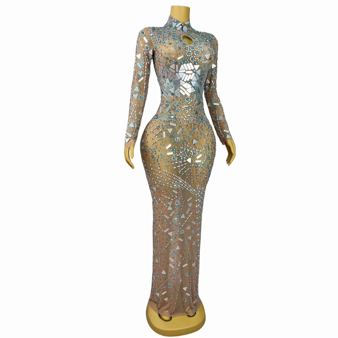 CELESINYI Wanhuatong Crystal Kaleidoscope Mirror Jumpsuit
