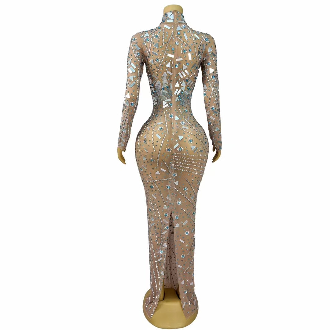 CELESINYI Wanhuatong Crystal Kaleidoscope Mirror Jumpsuit