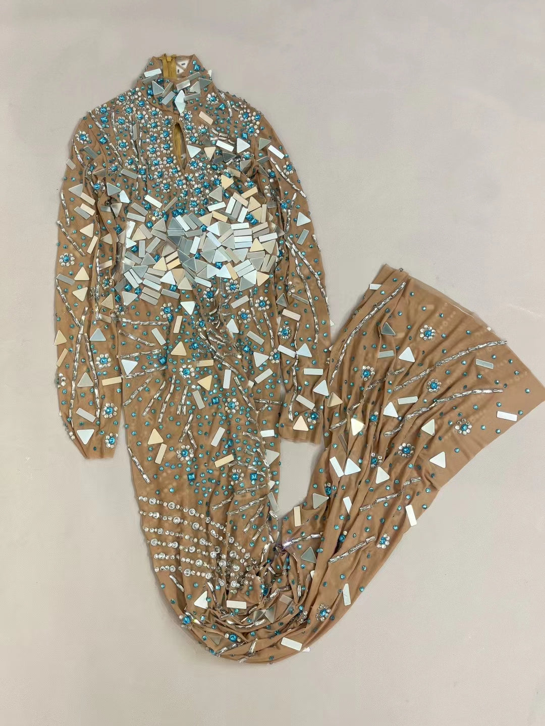 CELESINYI Wanhuatong Crystal Kaleidoscope Mirror Jumpsuit